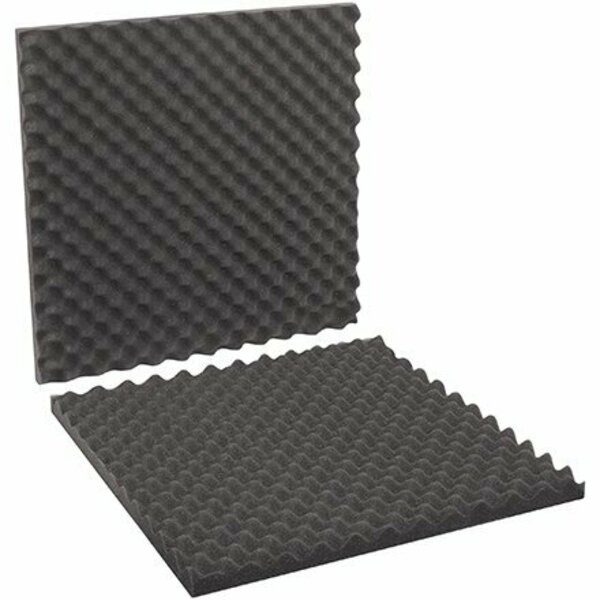 Bsc Preferred 24 x 24 x 2'' Charcoal Convoluted Foam Sets, 6PK S-6437